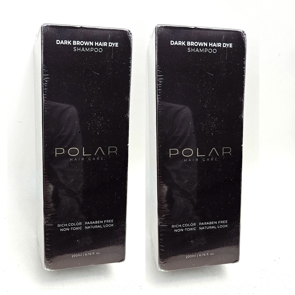 2 Polar Dark-Brown Hair Dye Shampoo Rich Color No-toxic Deep Care 6.7oz Brunette - Picture 7 of 7